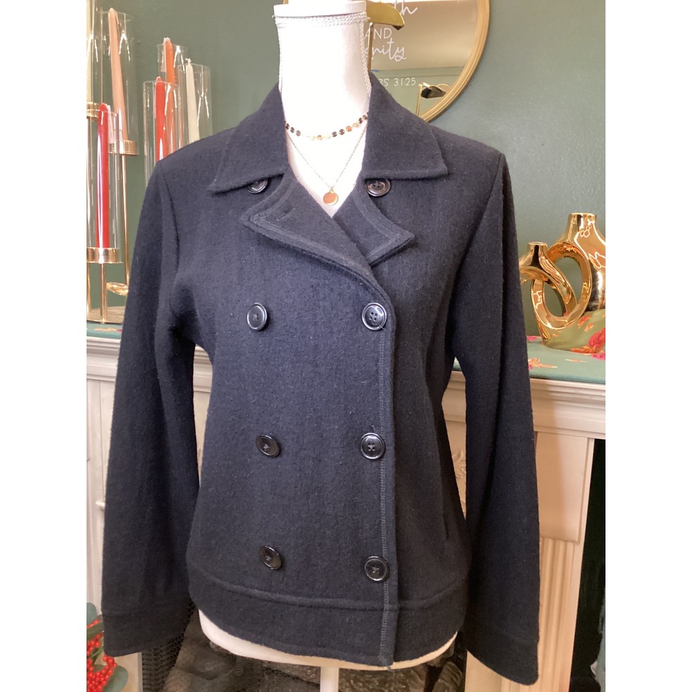 GAP‎ Y2K Double Breasted Black 100% Wool Jacket Size M